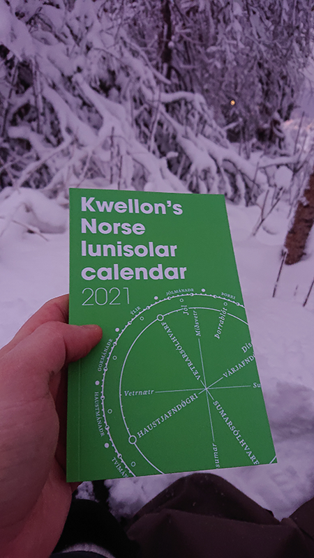 A calendar in the snow
